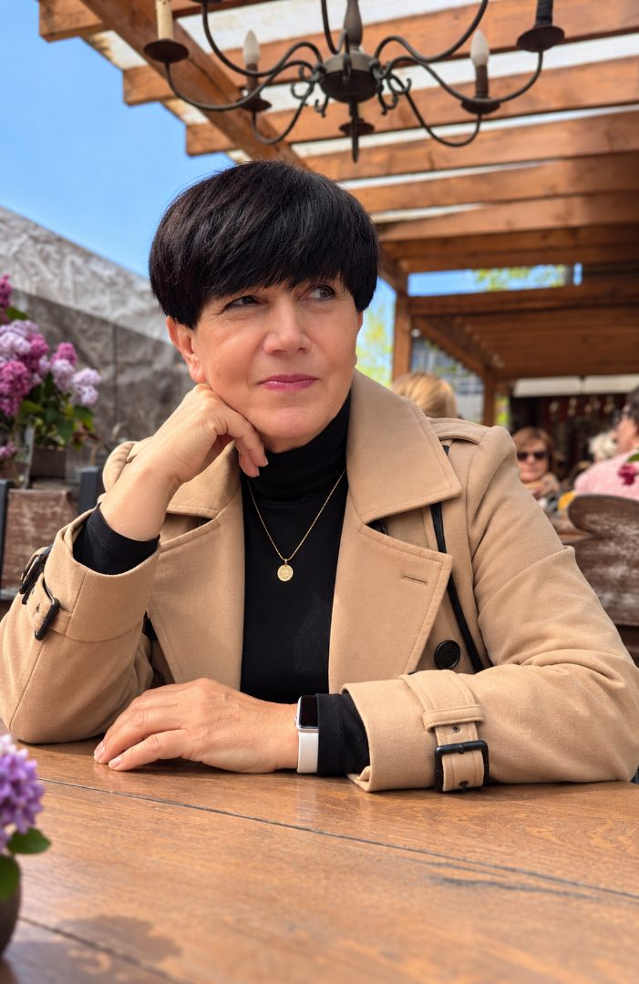 Thoughtful Café Terrace Portrait